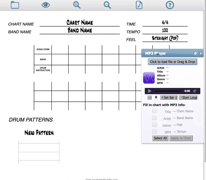 Drum chart template