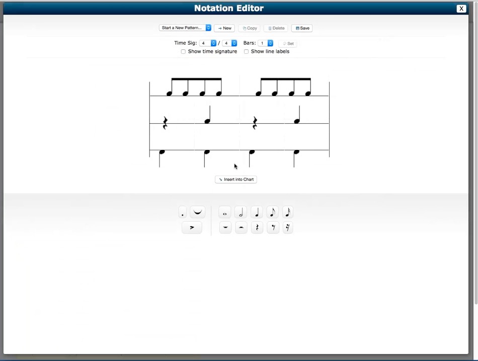 Tour of The Progam  Notation Editor Drum Chart Builder 100quality